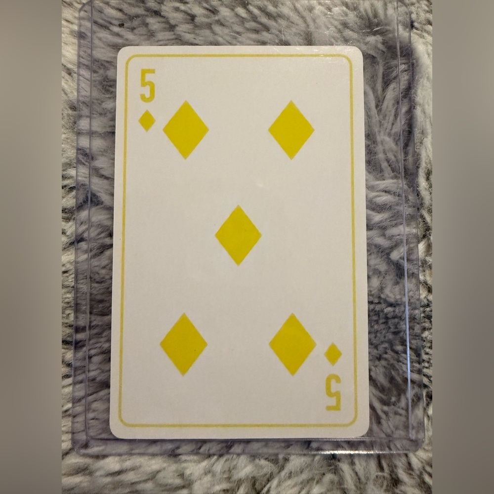 Christian Dior 5of Diamonds Collectors Playing Card in plastic protective case!